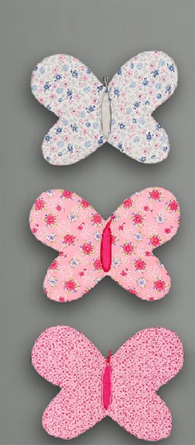 7 PCs Pink Embroidery Butterfly Nursery Crib Bedding Set 100% Cotton Baby Girl 3D Butterfly Themed Cot Bedding Set 1 Quilt, 2 Fitted Sheet, 1 Window Valance, 3 Butterfly Shaped Wall Decor