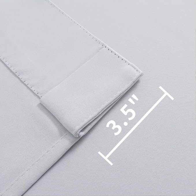 Joydeco Custom Blackout Curtains for Bedroom, 1 Panel Room Darkening Curtains & Drapes for Living Room Window Rod Pocket Back Tab (Custom Size,Greyish White)