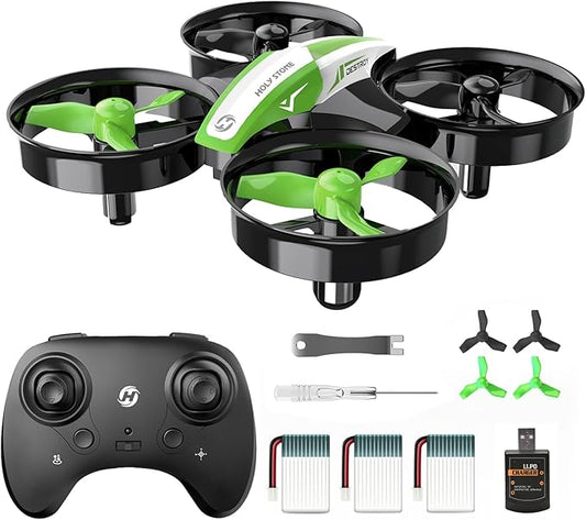 Holy Stone Mini Drone for Kids and Beginners, Indoor Outdoor Quadcopter Plane for Boys Girls with Auto Hover, 3D Flips, 3 Batteries, Headless Mode, Great Gift Toy for Boys and Girls, HS210 Green