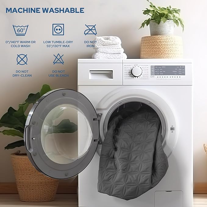 2 Pack Waterproof Mattress Protector, Twin XL Size Mattress Pad with Deep Pocket 6"-15" Depth, Soft Breathable Dirt-Proof Single Bed Mattress Cover for Bedroom, Dorm Room (Gray)