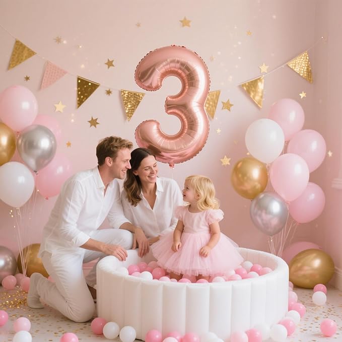 GOGOSO Ball Pit Balls 100 PCS for Toddles, Kids Plastic Balls for Ball Pit, Pool, Pink Party Accessories, Birthday Decoration, Crush Proof and Durable with Storage Bag