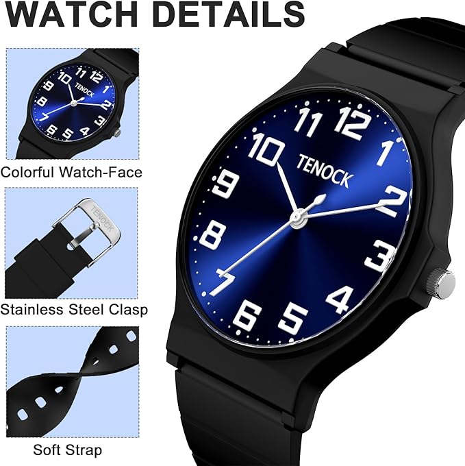 Kids Analog Watch Boys Girls, 30M Waterproof, Sports Watch for Boys, Easy to Read Children's Thin Dial Wrist Watches with Soft Band, for Ages 5-15 Kids Great Birthday Gifts Christmas Day
