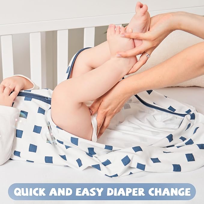 Yoofoss Baby Sleep Sack 0-6 Months Wearable Blanket 100% Organic Cotton 2-Way Zipper TOG 0.5 Toddler Sleeping Sack 3 Pack, Comfy Soft Lightweight (Small)