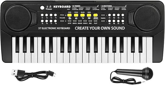 Kid Keyboard Piano - 37 Keys Piano Toys for Kids Beginners Electronic Pianos with Microphone Educational Musical Toy for 3 4 5 6 7 8 Year Old Boys Girls Gift