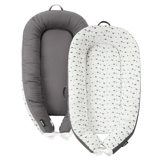 JOLLITO Baby Lounger for Baby Girls & Boys, Infant Lounger Cover, Newborn Essentials for Baby 0-12 Months, Baby Play Mat,100% Cotton Breathable, Portable Travel, Babies Essentials Gifts