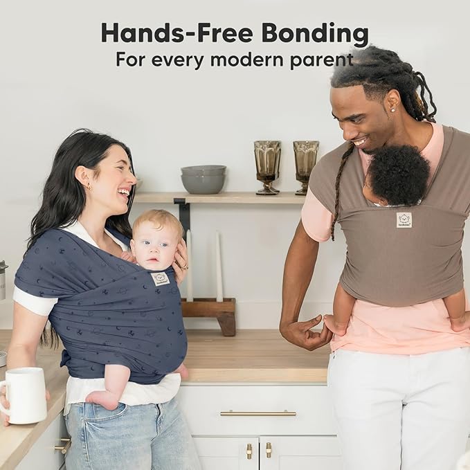 KeaBabies Baby Wrap Carrier - All in 1 Original Baby Carrier Newborn to Toddler Sling, Easy to Wear, Hands Free Bonding, Lightweight, Breathable Infant Wraps (Planets)