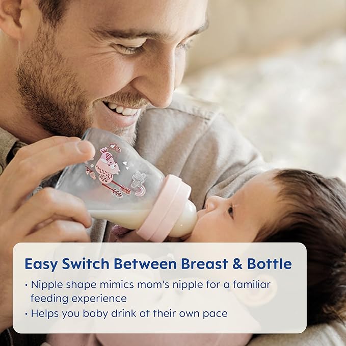 MAM Premium Glass Baby Bottles, Easy Switch Between Breast and Bottle, Feel Good Medium Flow, Newborn Essentials Must Have, 2+ Months, BPA Free, 9oz, Boy, 3pack