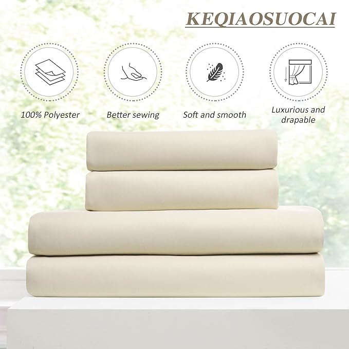 KEQIAOSUOCAI Cream Black Out Pleated Curtains 102 Inch Long,Elegant Luxury Soft Polyester Window Drapes for Living Room Office Hook Pleated Curtains 40" Wide by 102 inches Long