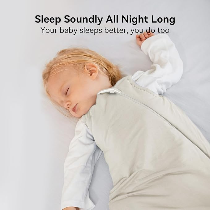 Rayon Made from Bamboo Sleep Sack 0-36 Months 1.0 Tog Ultra Soft Baby Wearable Blanket Toddler Sleeping Sack for Babies (Oat, XL(18-24M))