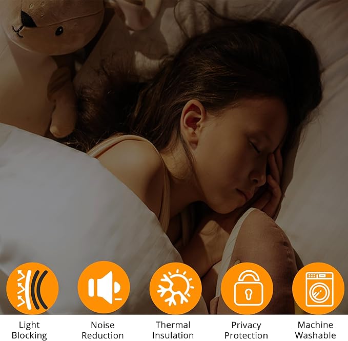 Kids Astronaut and Rocket Blackout Curtains - 100% Blackout, Thermal Insulated, Noise Reducing, Bring The Cosmos Closer to Your Kid’s Room, 2 Panels (Moonbound Adventure, W52×L63)