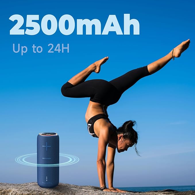 IPX7 Waterproof Bluetooth Speaker - 30W HD Sound, 8H Playtime, TWS Pairing, BT5.3, Portable for Pool/Beach/Shower, Blue Gift