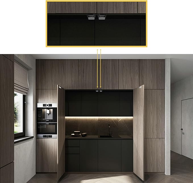 Heavy Duty Push to Open Door Latch, 10 Pack Black Magnetic Push Latches, Hidden Push Touch Latch Hardware for Push to Open Cabinet, Magnetic Door Catch for Drawer Wardrobe Door