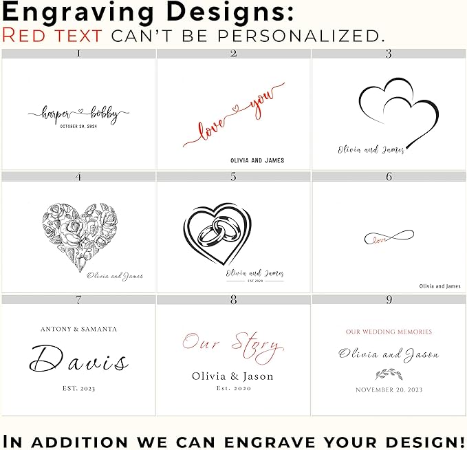 Keepsake Box for Couple - Engraved Memento Box w/ Couples Names, Anniversary Wedding Gift for Couple, Acacia Wood Love Chest, Time Capsule, Custom Heirloom Storage, Hidden Message, 11 x 8 x 4.75 in