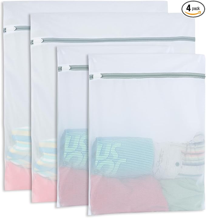 4Pcs Mesh Laundry Bags for Delicates（ 2L,2XL ）,Laundry Bags Mesh Wash Bags,Laundry Bag For Washing Machines,For clothes, pants, skirts, outerwear, anti knot