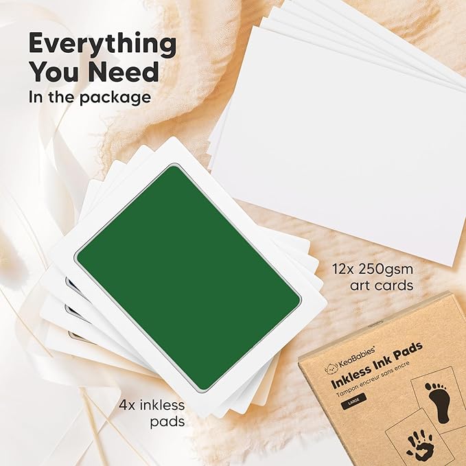 4-Pack Inkless Baby Hand and Footprint Kit - Mess Free Ink Pad for Newborn Keepsake, Dog Nose & Paw Print Kit, Clean Touch Ink Pad for Baby Hand & Footprints, Ideal New Mom Gifts (Midnights,L)