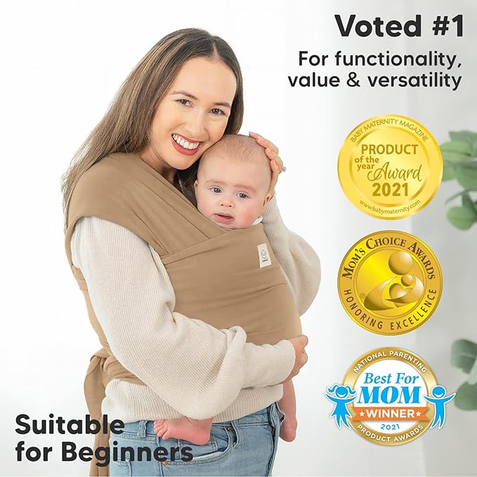 KeaBabies Baby Wrap Carrier - All in 1 Original Baby Carrier Newborn to Toddler Sling, Easy to Wear, Hands Free Bonding, Lightweight, Breathable Infant Wraps (Warm Hearth)