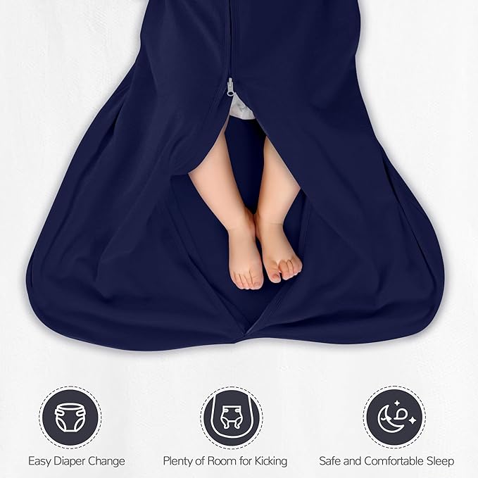 JELLYMONI Baby Sleep Sack 18-24 Months 100% Cotton Wearable Blanket, 0.5 TOG Soft Lightweight Toddler Sleeping Sack 3 Pack 2-Way Zipper Newborn Sleep Sacks