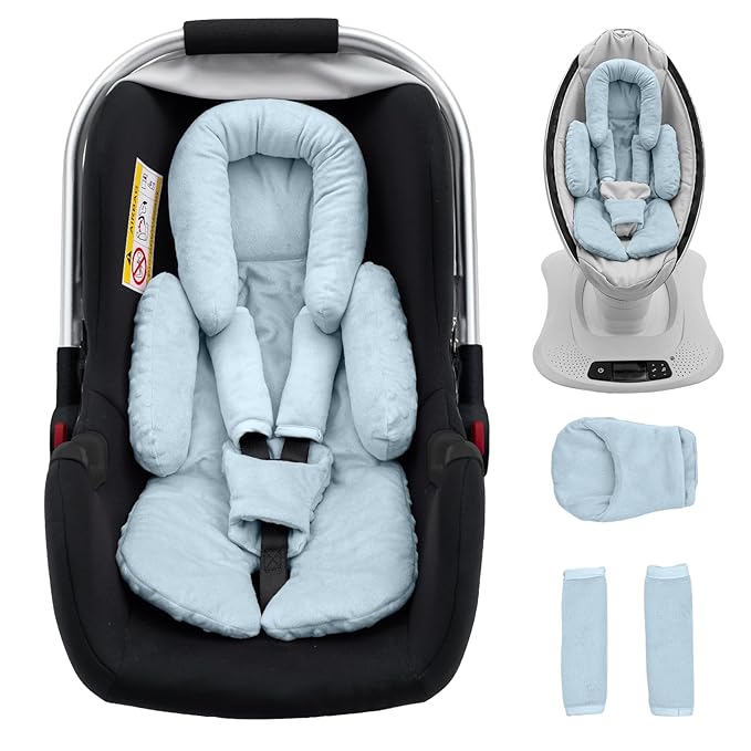 Infant Insert Compatible with Mamaroo Swing & Graco Swing, Thickened Baby Car Seat Head Support with Shoulder Covers, Breathable Newborn Car Seat Insert for Preemie to Toddler
