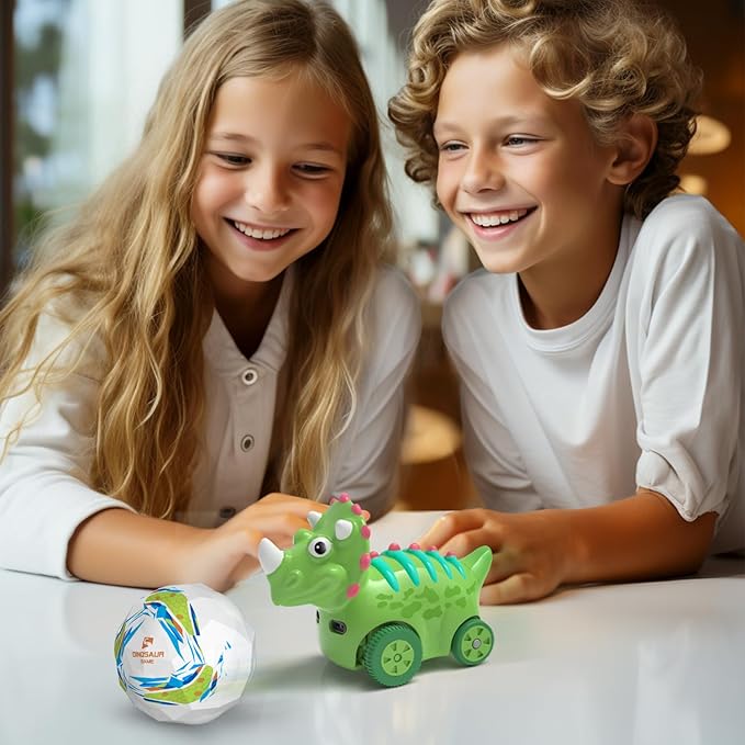 Interactive Dinosaur Toy Car, Electronic Dinosaur Car with Smart Follow Ball and Gesture Control, Rechargeable, Dino Toys for 3 Year Old Boys Girls and Toddlers,Boy Toys Age 3,4,5 and Up