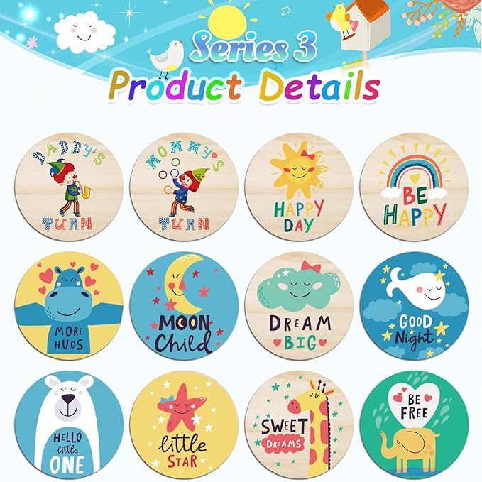 42 Designs First Year Milestones,Wooden Baby First Holiday Signs,Baby Monthly Milestone Photo Props for Newborn to Age 1,Pregnancy Baby Shower Cards (First Holiday Milestone)