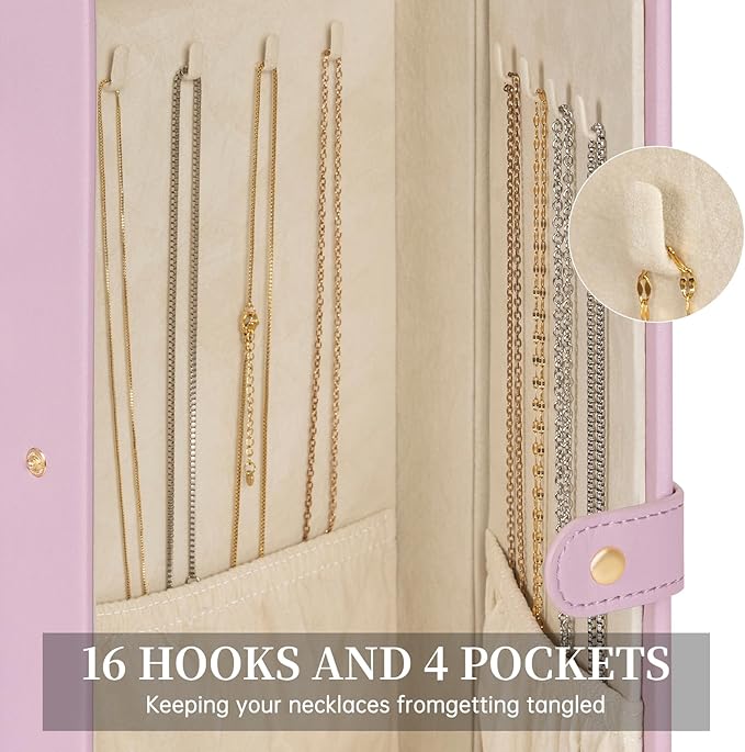 AKOZLIN Huge Jewelry Box Organizer Functional Large Leather Jewelry Storage Case for Women Girls Ring Necklace Earring Bracelet Holder Organizer with Mirror