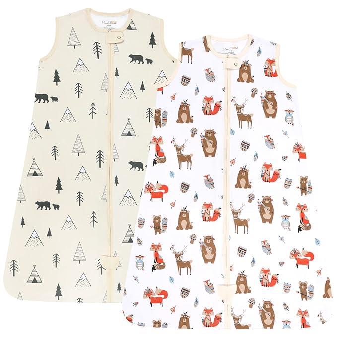 Mama Cheetah Baby Sleep Sack 0.5 TOG, Organic Cotton Baby Wearable Blanket with Two-Way Zipper, Swaddle Transition Baby Sleeping Bag for Newborn Infant Toddler Boy Girl, 18-24 Months