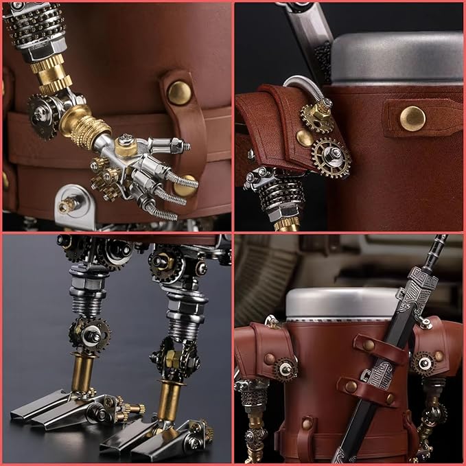 Adult 3D Metal Puzzle, Steampunk Style Pen Holder Metal Model Set, 3D Metal Puzzle Mechanical Pen Holder Building Blocks, DIY Mechanical Model Set, a high-end Gift for Men