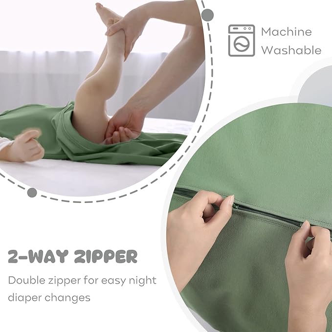 Yoofoss Baby Sleep Sack 0-6 Months Baby Wearable Blanket 100% Organic Cotton 2-Way Zipper Toddler Sleeping Sack, 3 Pack Soft Lightweight Sleep Sacks for Babies