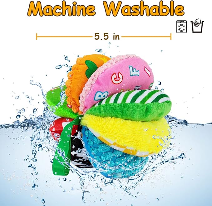 8-in-1 Sensory Balls for Infant Toddlers,Rainbow Fabric Baby Toy for Sensory Development,Montessori Toys for Babies 6-12 Months,8 Different Sensory Tactile Textures with Crinkle Rattle Squeakers