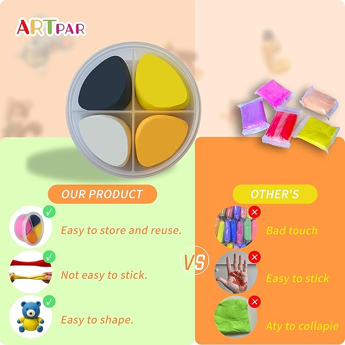 Air Dry Clay Kits for Kids-Modeling Magic Clay,12 Animals DIY Molding Clay Art Crafts Set,Ultra Light & Soft, Safe & Non-Toxic with Sculpting Tools & Tutorials, Unique Gifts for Boys & Girls