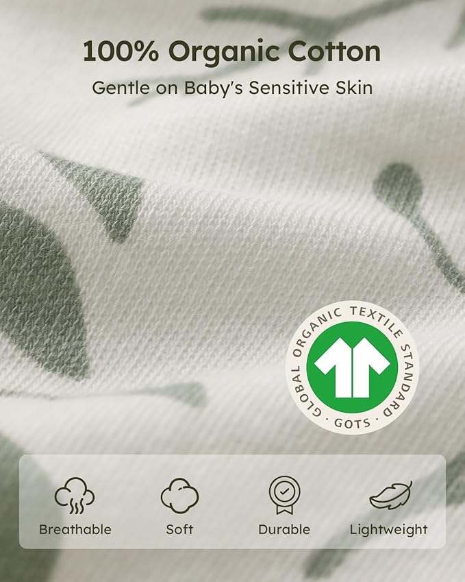 Yoofoss Baby Sleep Sack 6-12 Months Wearable Blanket for Babies 100% Organic Cotton 2-Way Zipper TOG 0.5 Toddler Sleeping Sack 3 Pack, Soft Lightweight Sleep Sacks