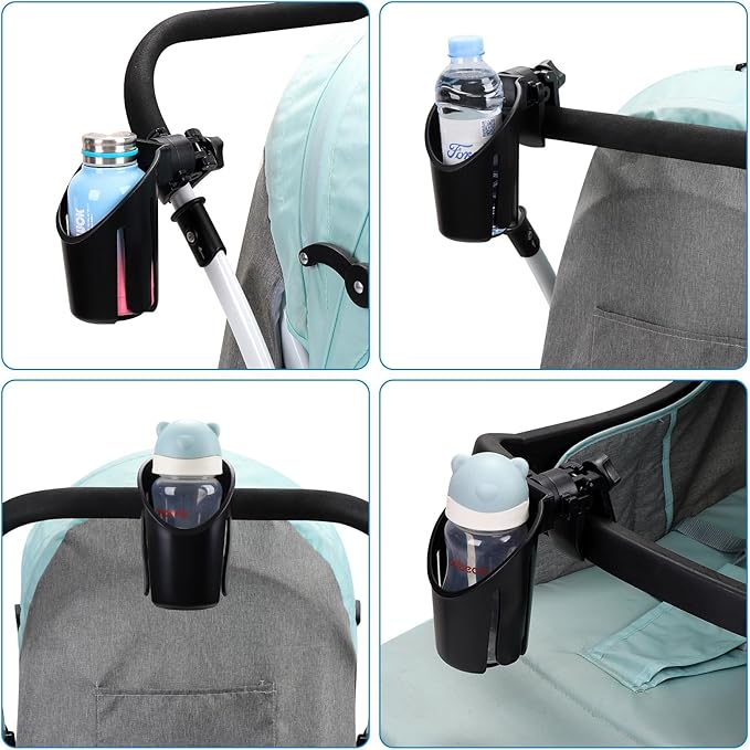 Accmor Universal Cup Holder, Stroller Cup Holder, 360° Rotatable Large Caliber Designed Bottle Holder for Stroller, Bike, Wheelchair, Walker, Scooter