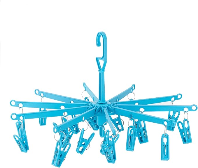 HANGERWORLD 20 Clip Hanging Laundry Drying Rack for Socks, Underwear and Baby Clothes