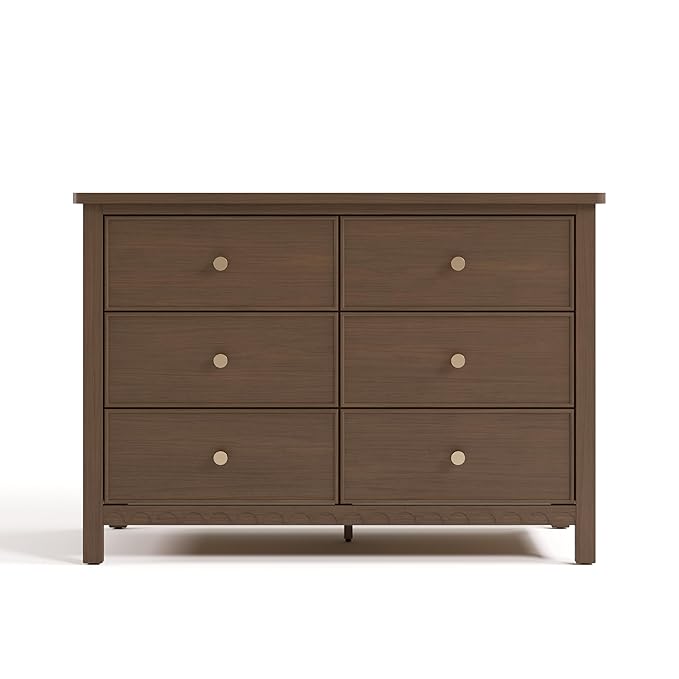 Graco Sasha 6 Drawer Dresser (Hazelnut) – GREENGUARD Gold Certified, Wood Storage for Nursery or Kids’ Room, Safe Interlocking Drawer System & Easy Assembly with Pre-Installed Tracks