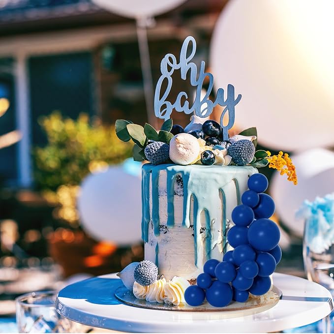 75 Pieces Royal Blue Cake Balls Topper Decorations Foam Cupcake Topper Mini Balloon Cake Topper Balls Cake Picks for Cake Deco Birthday Party Wedding