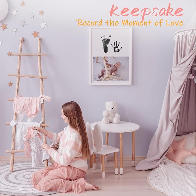 4-Pack Baby Footprint Kits,Inkless Hand and Footprint Kit,Clean Touch Baby Handprints and Footprints Kits,No Mess Ink Pad for Baby Hand and Footprints,Baby Shower Gifts for New Moms