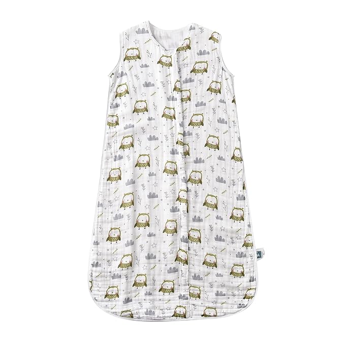 Baby Sleep Sack 2-4 T Baby Wearable Blanket 100% Organic Cotton 0.5 TOG Toddler Sleeping Sack 2- Way Zipper Soft Lightweight X-Large Owl