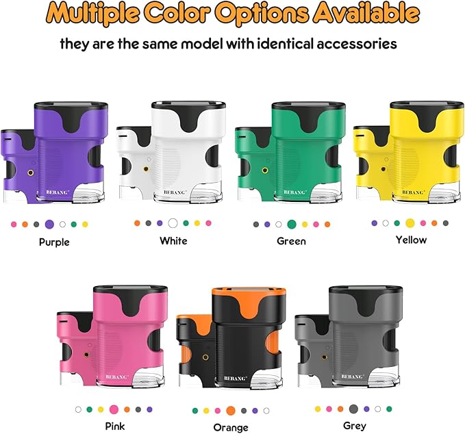 1000X Handheld Microscope for Kids 4K 2.0" Screen Rechargeable Mini Pocket Digital Microscopes w/Slides Kit Portable Edu Gift Age 4-6 8-12 Children Students (White)