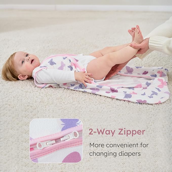 Yoofoss Baby Sleep Sack 0-6 Months Baby Wearable Blanket 100% Cotton 2-Way Zipper TOG 0.5 Toddler Sleeping Sack 3 Pack, Lightweight Sleep Sacks for Babies(Small)