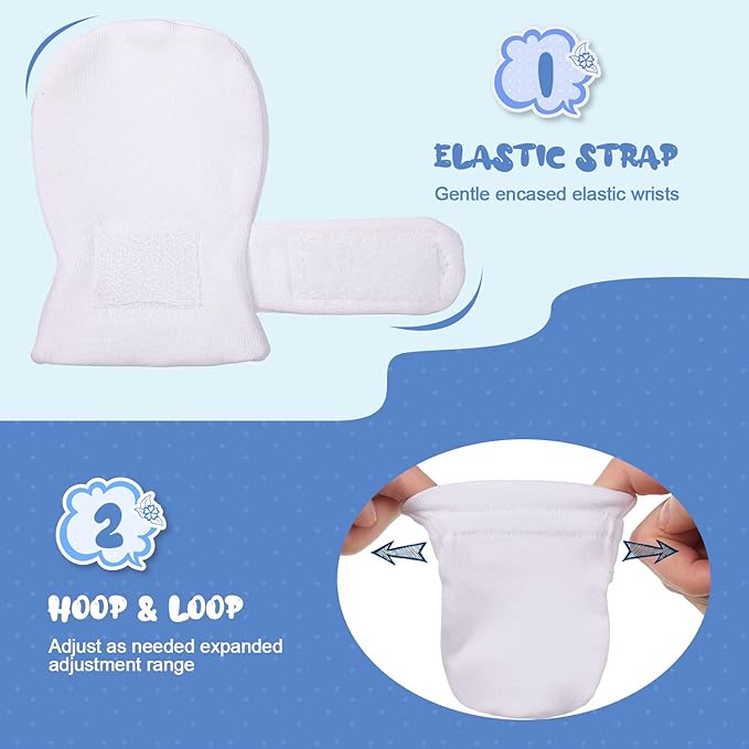 Adjustable Baby Mittens No Scratch Newborn Cotton Breathable Gloves Warm Baby Mitts for Boys Kids