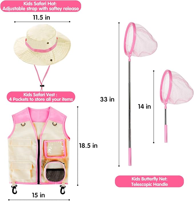 INNOCHEER Toys for Girls Explorer Kit, Bug Catcher Kit for Kids, Birthday Gifts, Summer Toys for 3 4 5 6 7 8+ Year Old Girls, 3 4 5 6 7 8+ Year Old Girl Birthday Gift Kids Outdoor Toys