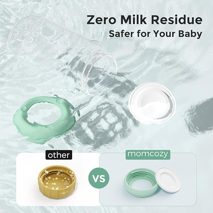 Momcozy Natural Baby Bottle, 10oz Wide-Neck Breast Milk Container, Breastmilk Storage Bottle for Fridge & Momcozy Breast Milk Cooler, BPA Free Milk Collection Bottles, Breastfeeding Essential, 4PCS