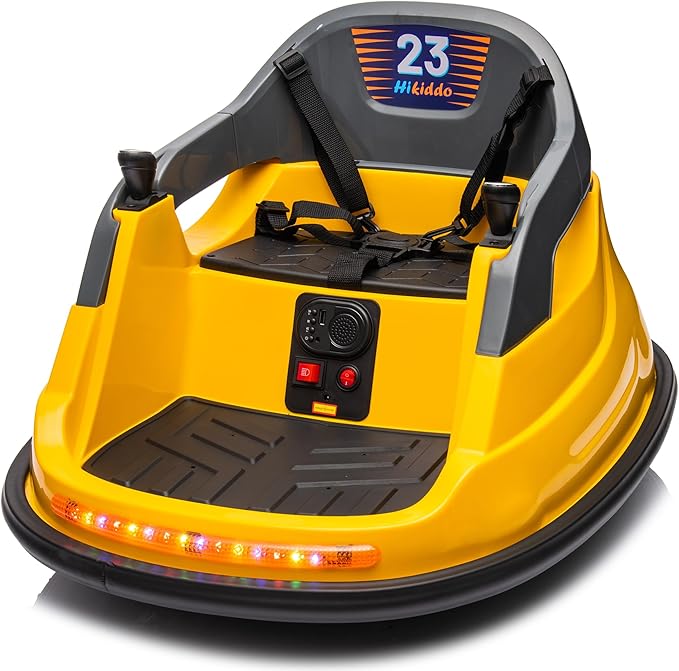 12V Kids Bumper Car, Electric Baby Bumper Car for Toddlers with Remote Control, 3 Speeds - Yellow