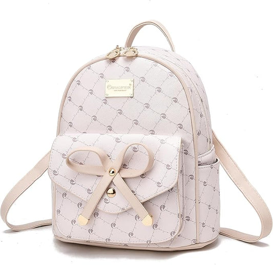 I IHAYNER Girls Bowknot Cute Leather Backpack Mini Backpack Purse for Women