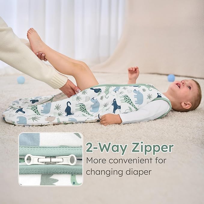 Yoofoss Baby Sleep Sack 12-18 Months, 1.5 Tog Baby Wearable Blanket with 2-Way Zipper, 100% Cotton Organic Fabric Winter Infant Sleeping Sack, Warm Soft Comfy