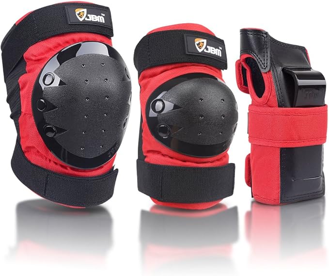 JBM Adult & Kids Knee Pads Elbow Pads and Wrist Guards for Inline Skating, Roller Skating, Skateboarding, Scootering