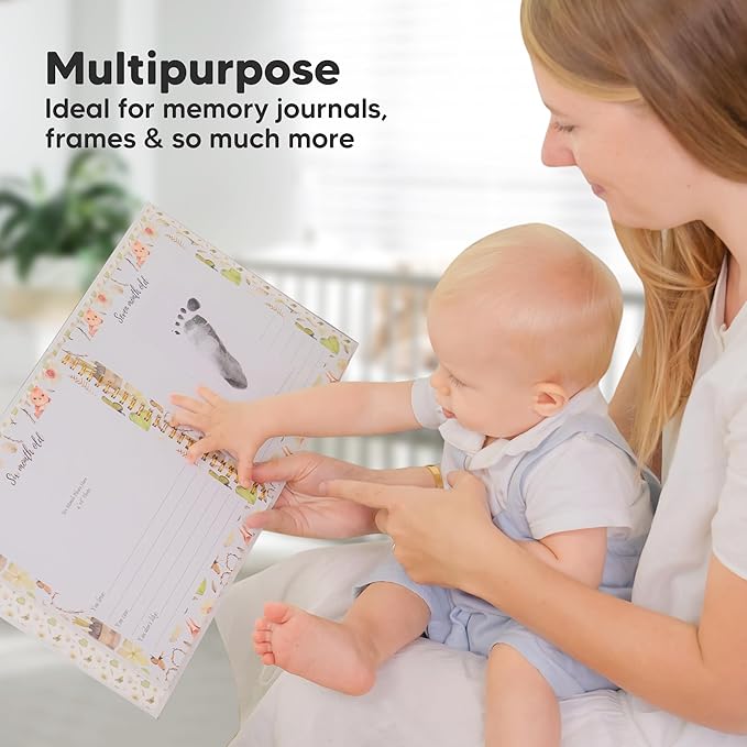 4-Pack Inkless Baby Hand and Footprint Kit - Mess Free Ink Pad for Newborn Keepsake, Dog Nose & Paw Print Kit, Clean Touch Ink Pad for Baby Hand & Footprints, Ideal New Mom Gifts (Jet Black, L)