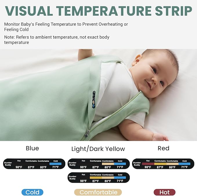 Baby Bamboo Sleep Sack, 70% Rayon Made from Bamboo 30% Cotton 1.0 TOG Infant Wearable Blanket