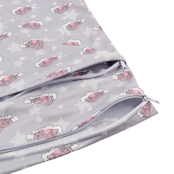 ALVABABY 2pcs Cloth Diaper Wet Dry Bags Waterproof Reusable with Two Zippered Pockets Travel Beach Pool Daycare Soiled Baby Items Yoga Gym Bag for Swimsuits or Wet Clothes LZD2324