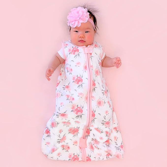 Mama Cheetah Baby Sleep Sack 0.5 TOG, Organic Cotton Baby Wearable Blanket with Two-Way Zipper, Swaddle Transition Baby Sleeping Bag for Newborn Infant Toddler Boy Girl, 6-12 Months